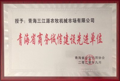 乐玩国际娱乐青海省商务诚信建设先进单位